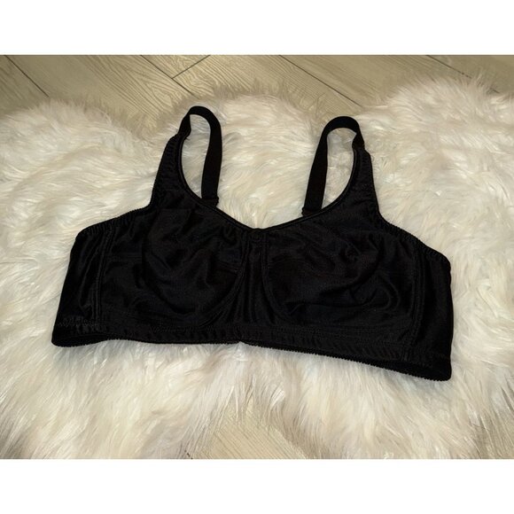ABC 103 Contour Full Coverage Wireless Mastectomy Bra Soft Cup US 42C Black - Picture 1 of 6